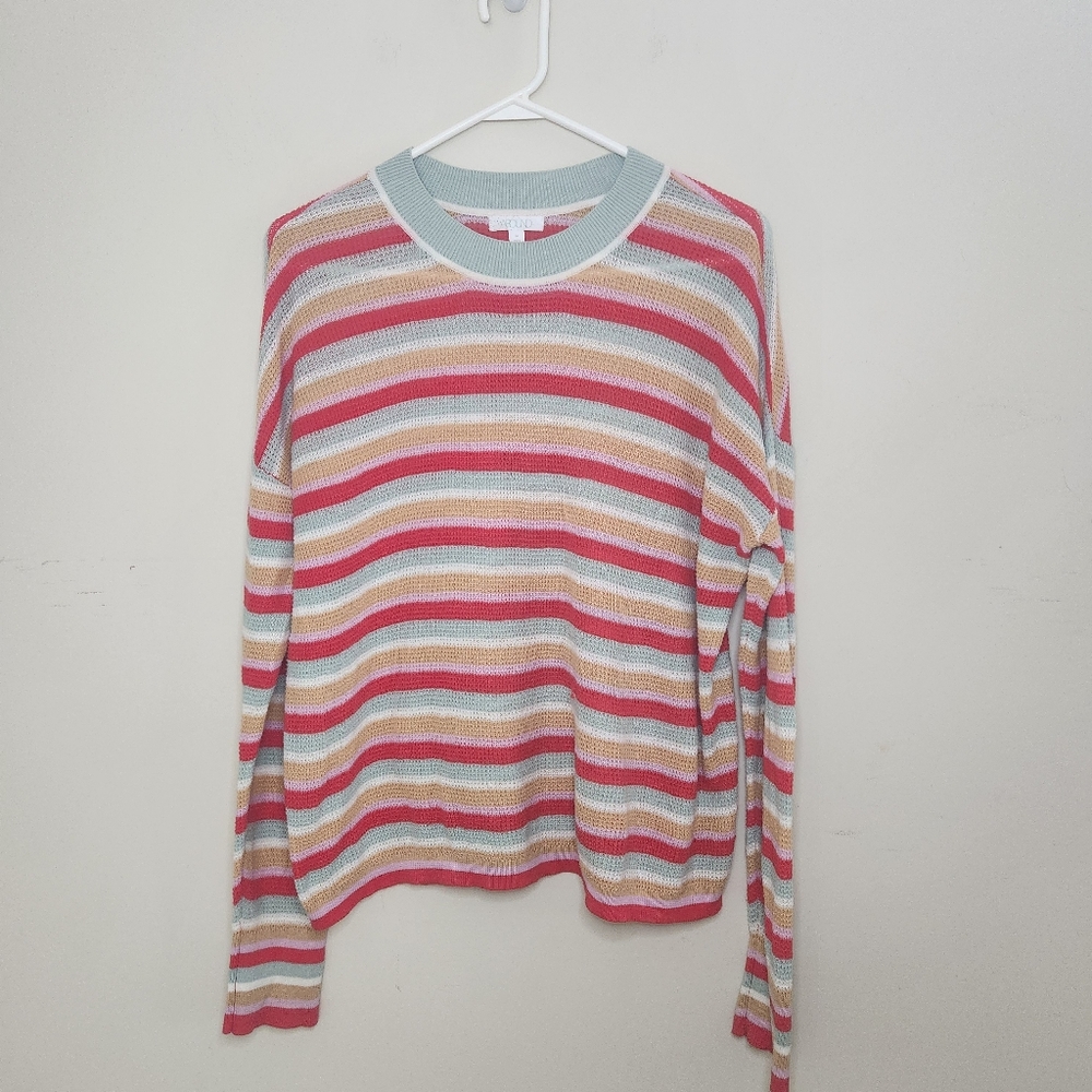 Women's Abound Striped Sweater Sz Medium